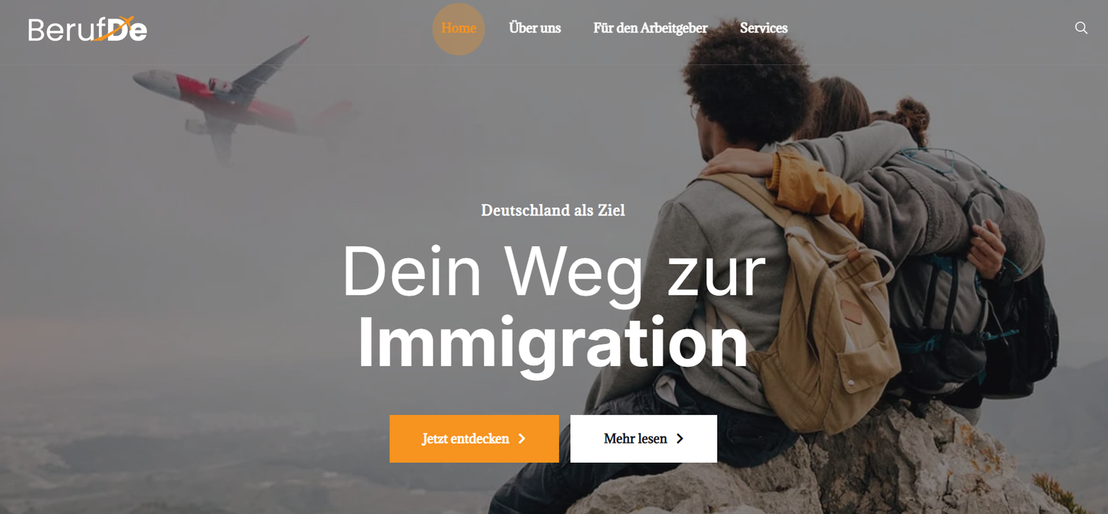 BerufDe: Startseite der Unternehmenswebsite