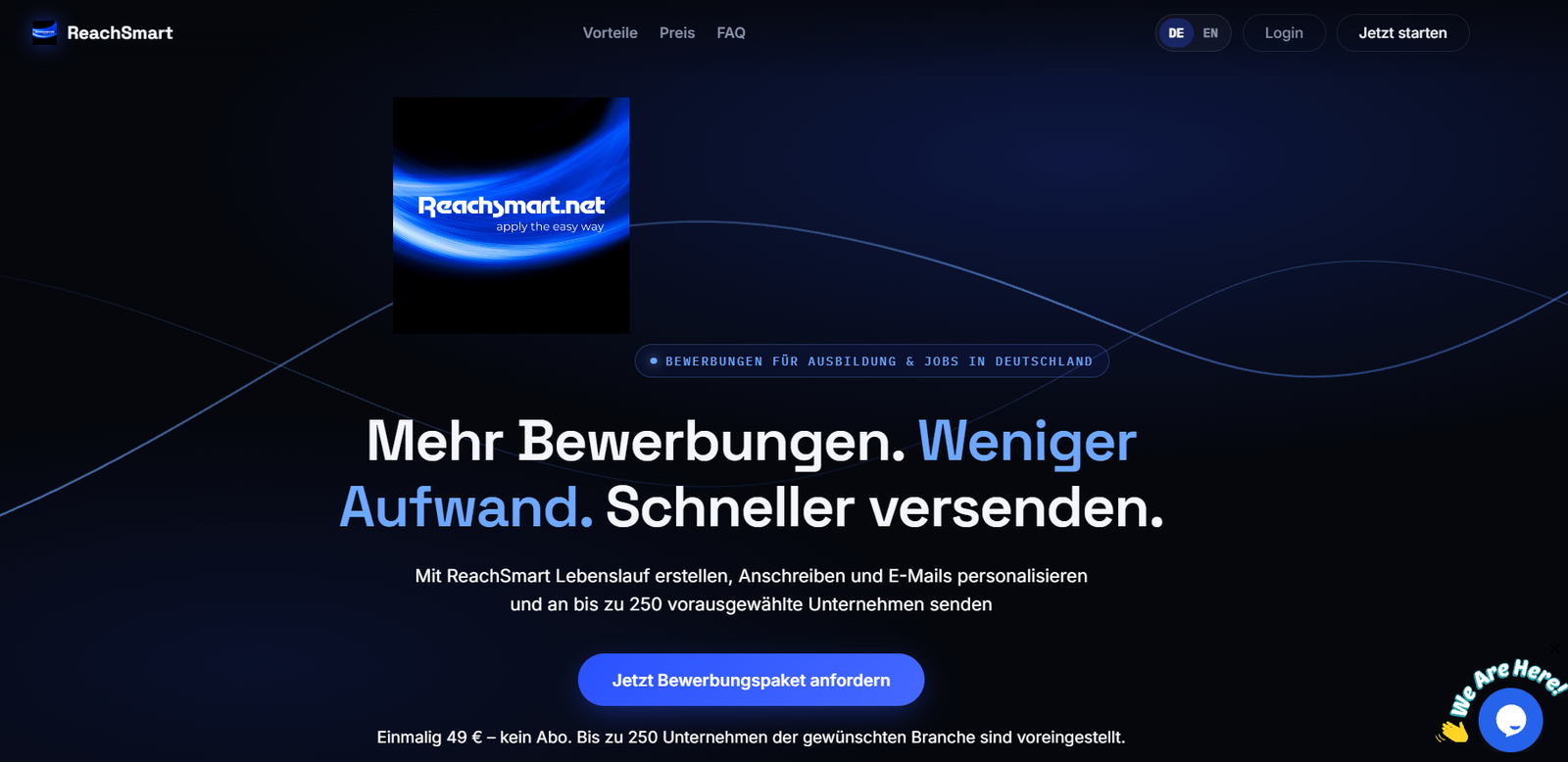 Startseite der ReachSmart-Website